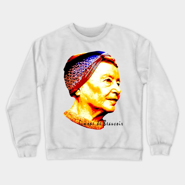 Simone de Beauvoir Crewneck Sweatshirt by mindprintz